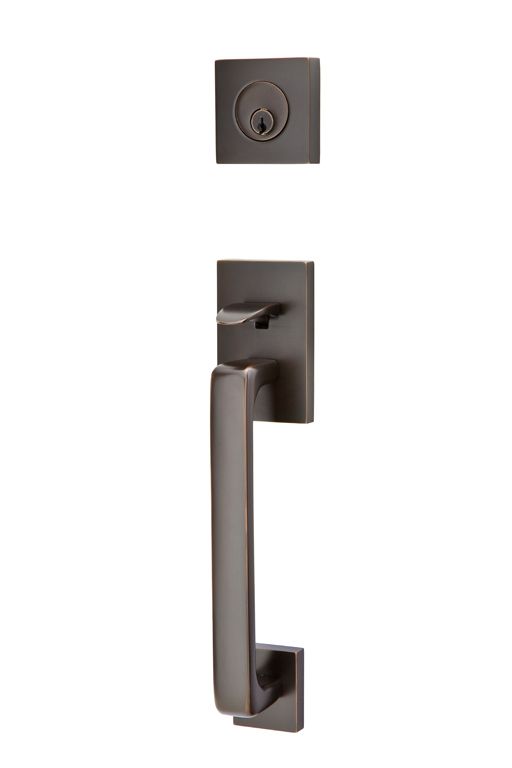 Emtek - Round Knob 2-3/8" and 2-3/4" Backset Single Cylinder Baden Tubular Handleset - Oil Rubbed Bronze