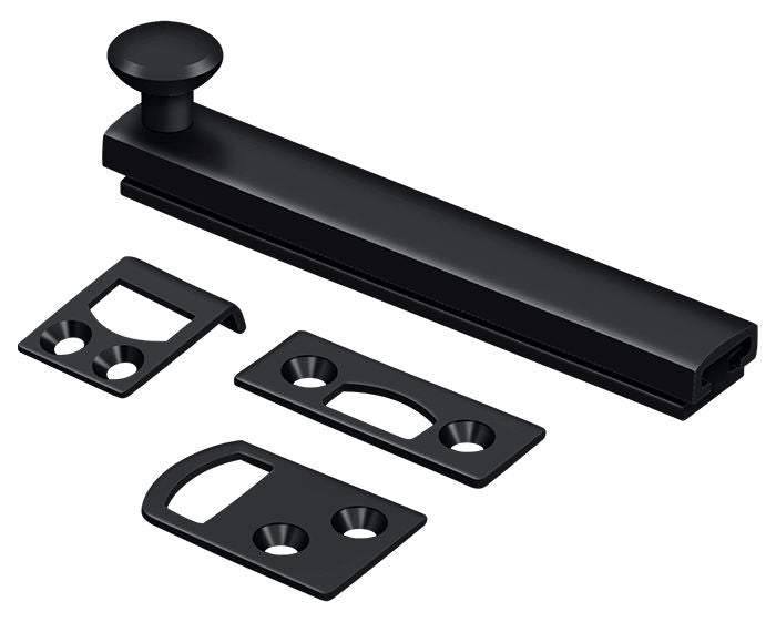 Deltana - 4" Surface Bolt; Concealed Screw; Heavy Duty - Black