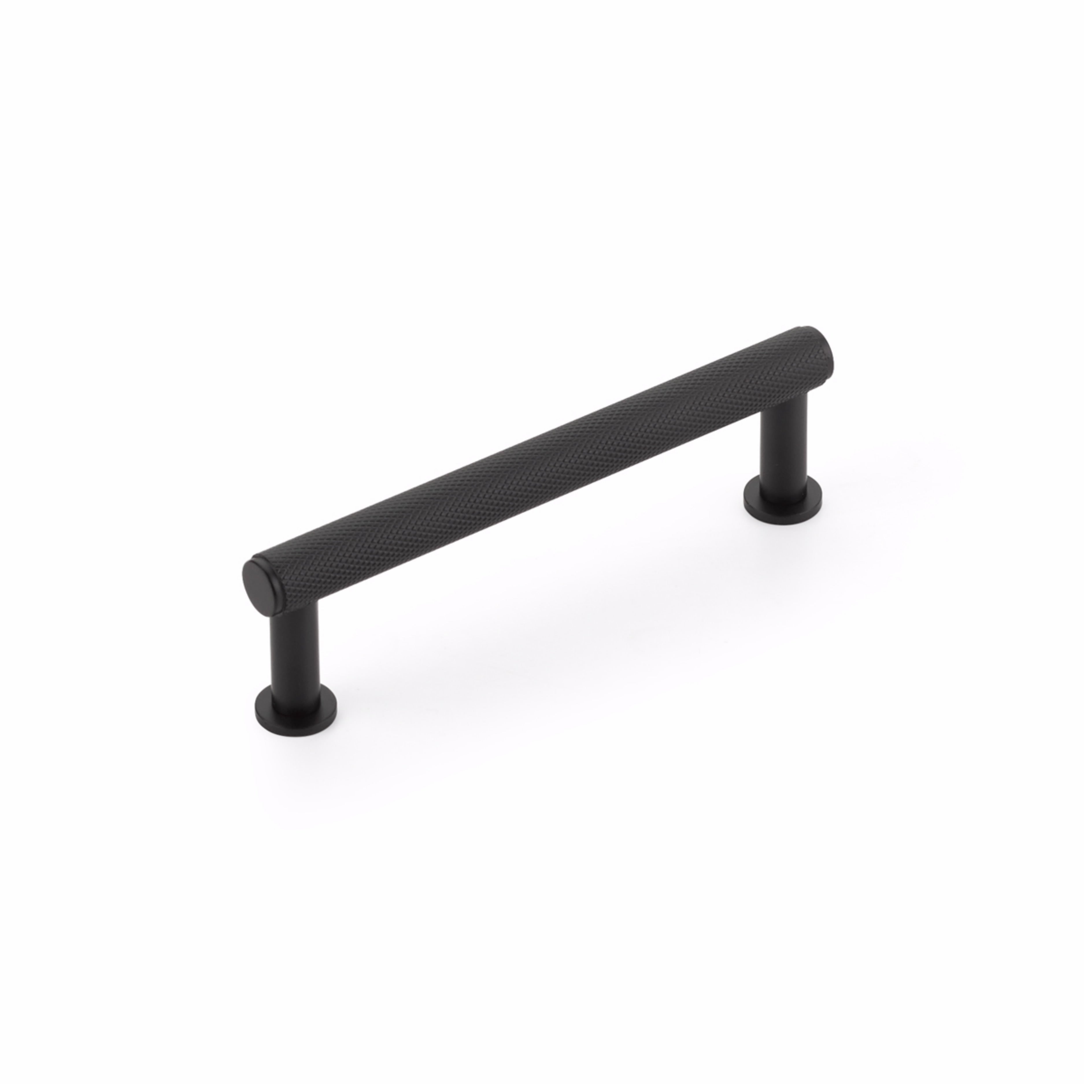 Schaub 5004-MB 4" Center to Center Pub House Knurled Cabinet Pull Matte Black Finish Main image