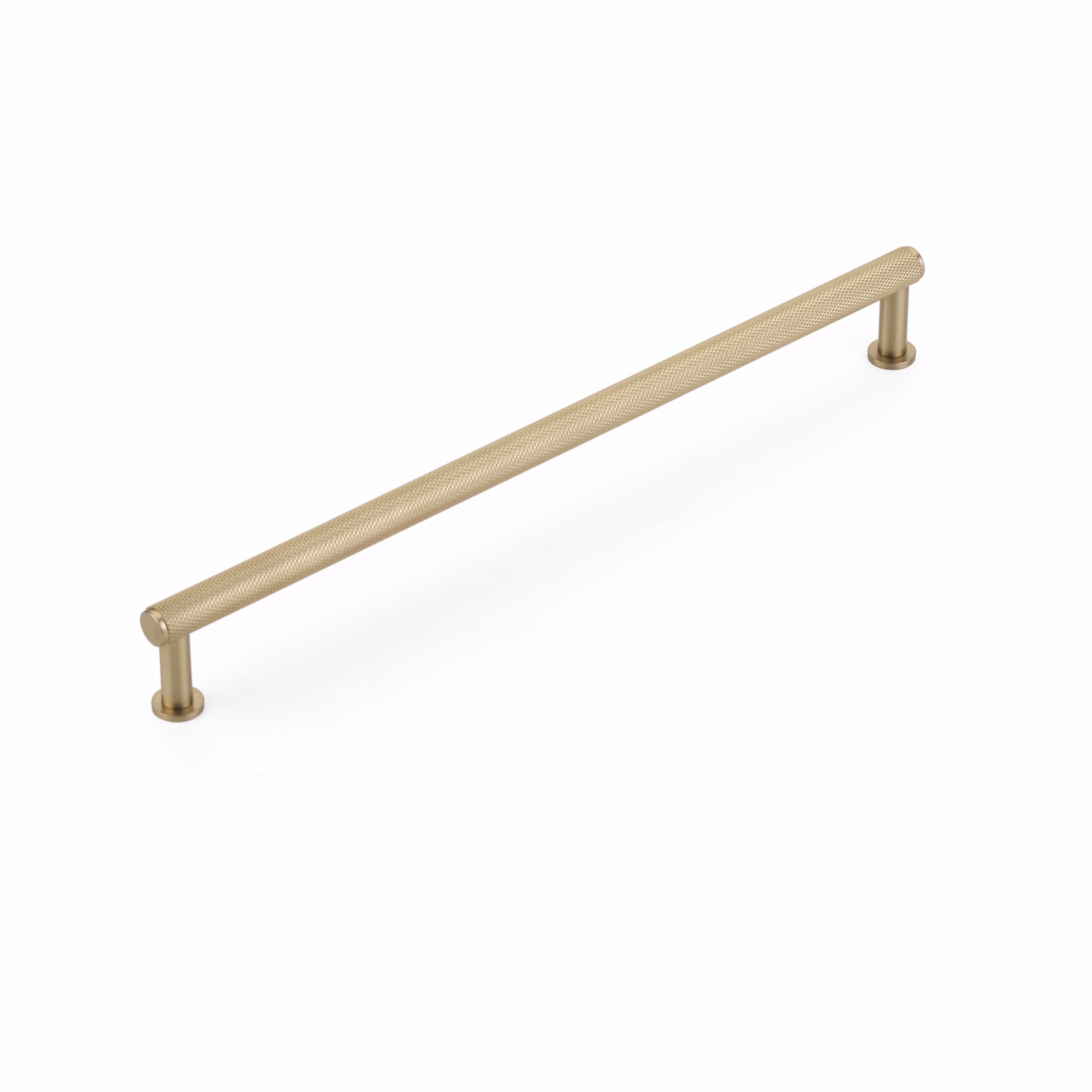 Schaub 5010-SSB 10" Center to Center Pub House Knurled Cabinet Pull Signature Satin Brass Finish Main image