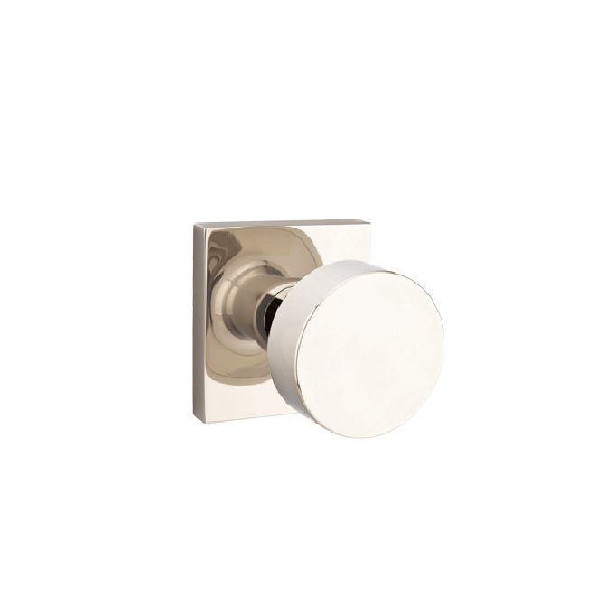 Emtek - Round Knob Dummy Pair with Square Rose for 1-1/4" to 2" Door - Polished Nickel Lifetime