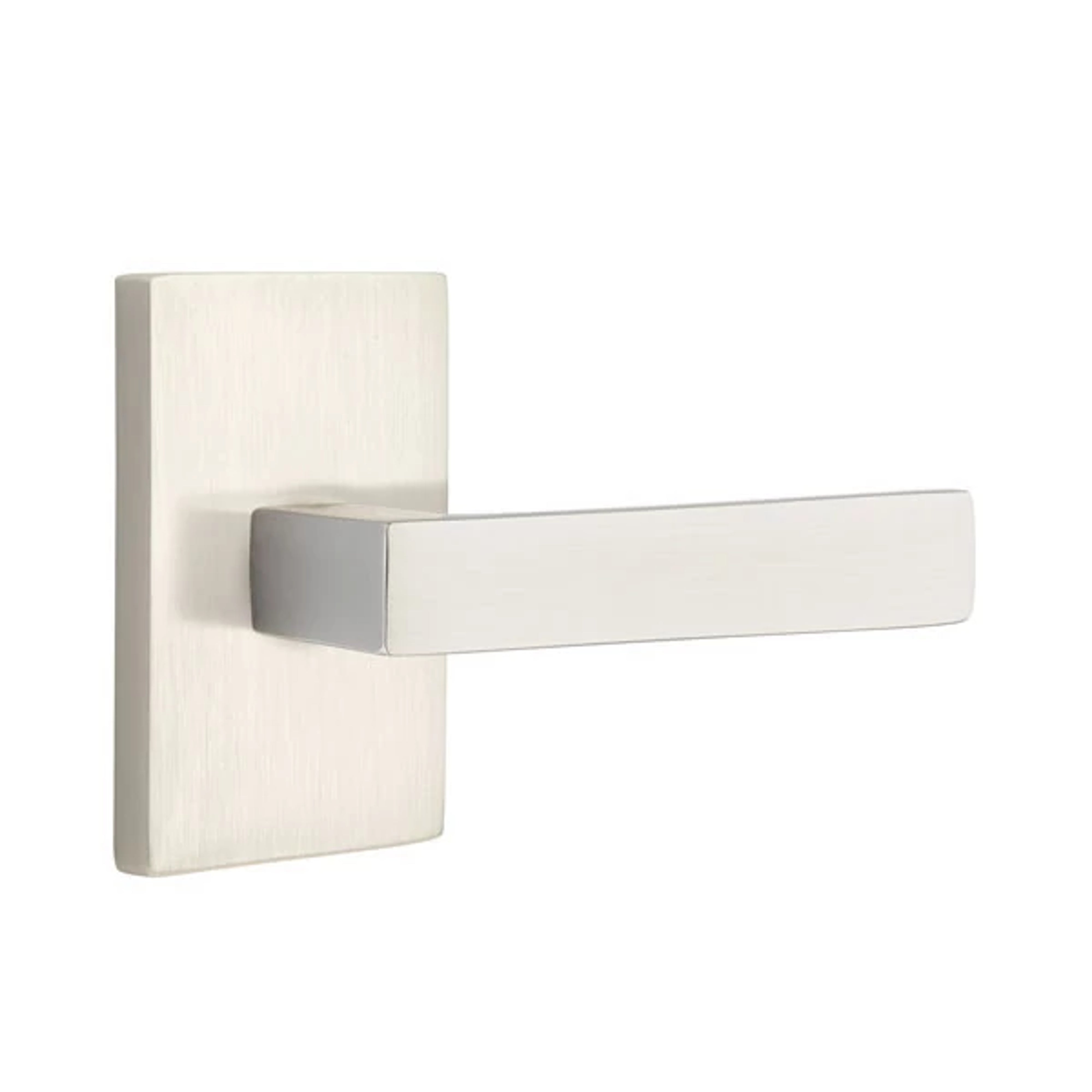 Emtek - Dumont Lever 2-3/8" Backset Privacy with Modern Rectangular Rose for 1-1/4" to 2" Door Main image