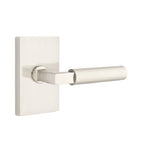 Emtek - Hercules Lever Dummy Pair with Modern Rectangular Rose for 1-1/4" to 2" Door - Satin Nickel
