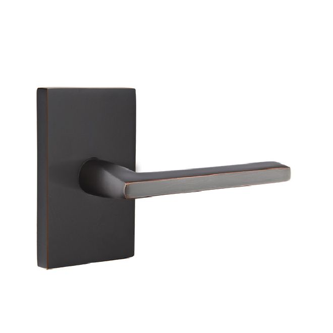 Emtek - Helios Lever Dummy Pair with Modern Rectangular Rose for 1-1/4" to 2" Door - Oil Rubbed Bronze