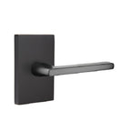 Emtek - Helios Lever Dummy Pair with Modern Rectangular Rose for 1-1/4" to 2" Door - Flat Black
