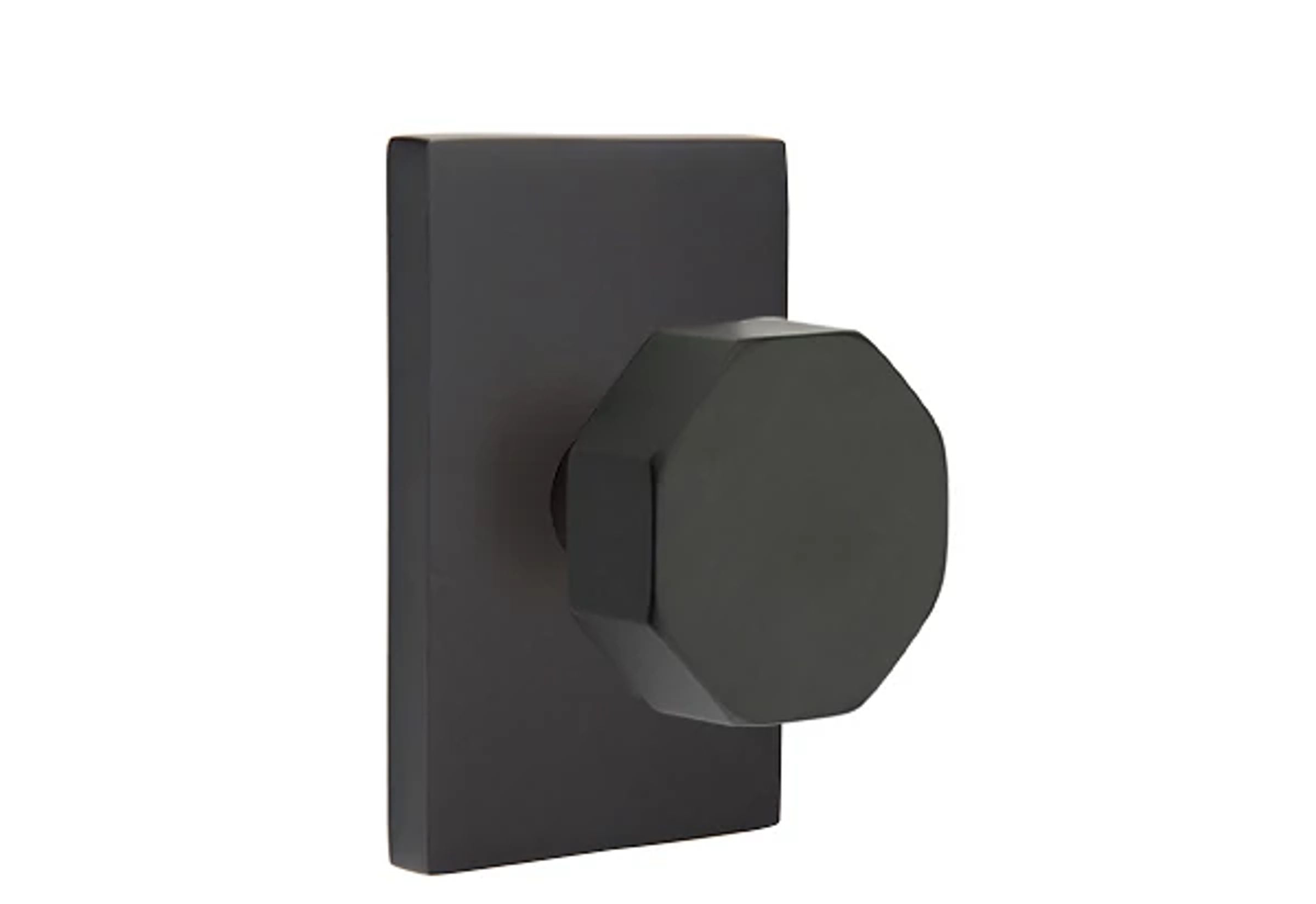Emtek - Octagon Knob Dummy Pair with Modern Rectangular Rose for 1-1/4" to 2" Door Main image