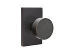 Emtek - Round Knob Dummy Pair with Modern Rectangular Rose for 1-1/4" to 2" Door - Oil Rubbed Bronze