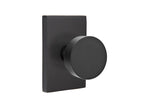 Emtek - Round Knob Dummy Pair with Modern Rectangular Rose for 1-1/4" to 2" Door - Flat Black