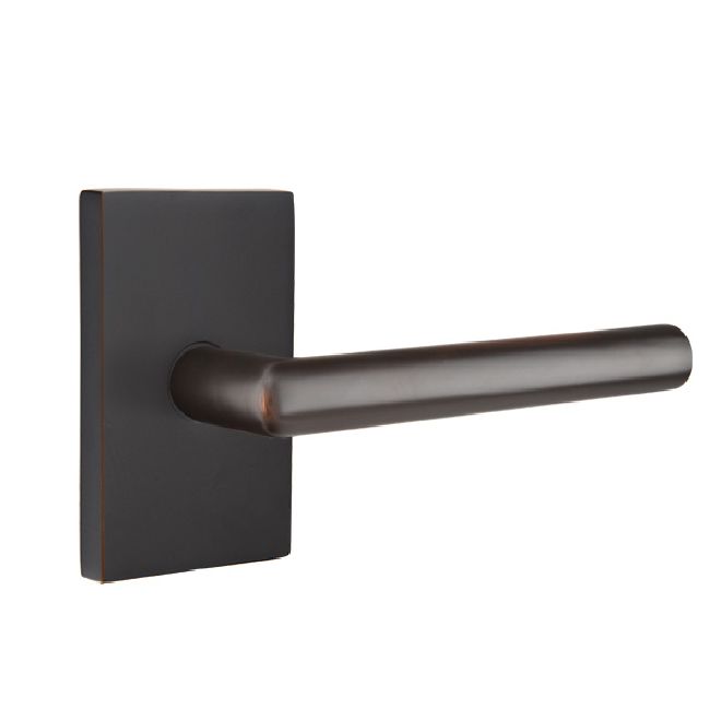 Emtek - Stuttgart Lever Dummy Pair with Modern Rectangular Rose for 1-1/4" to 2" Door - Oil Rubbed Bronze