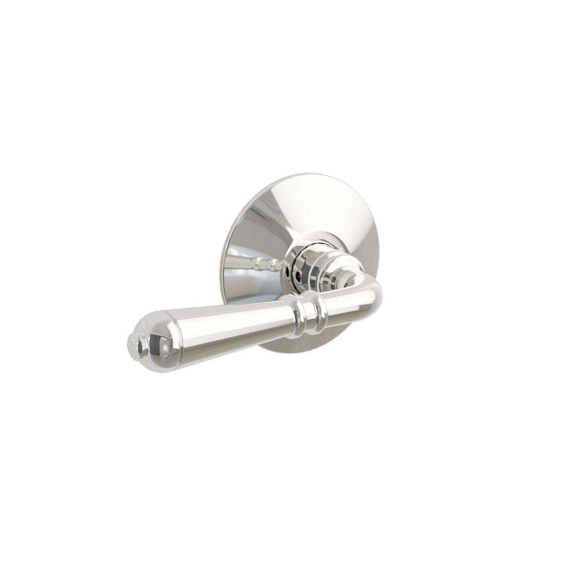 Emtek 5212STUUS14RH Stuttgart Lever Right Hand 2-3/8" Backset Privacy with Modern Rectangular Rose for 1-1/4" to 2" Door Polished Nickel Lifetime Finish Main image