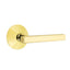 Emtek 5110FRLUS3NLLH Freestone Lever Left Hand 2-3/8" Backset Passage with Square Rose for 1-1/4" to 2" Door Unlacquered Brass Finish