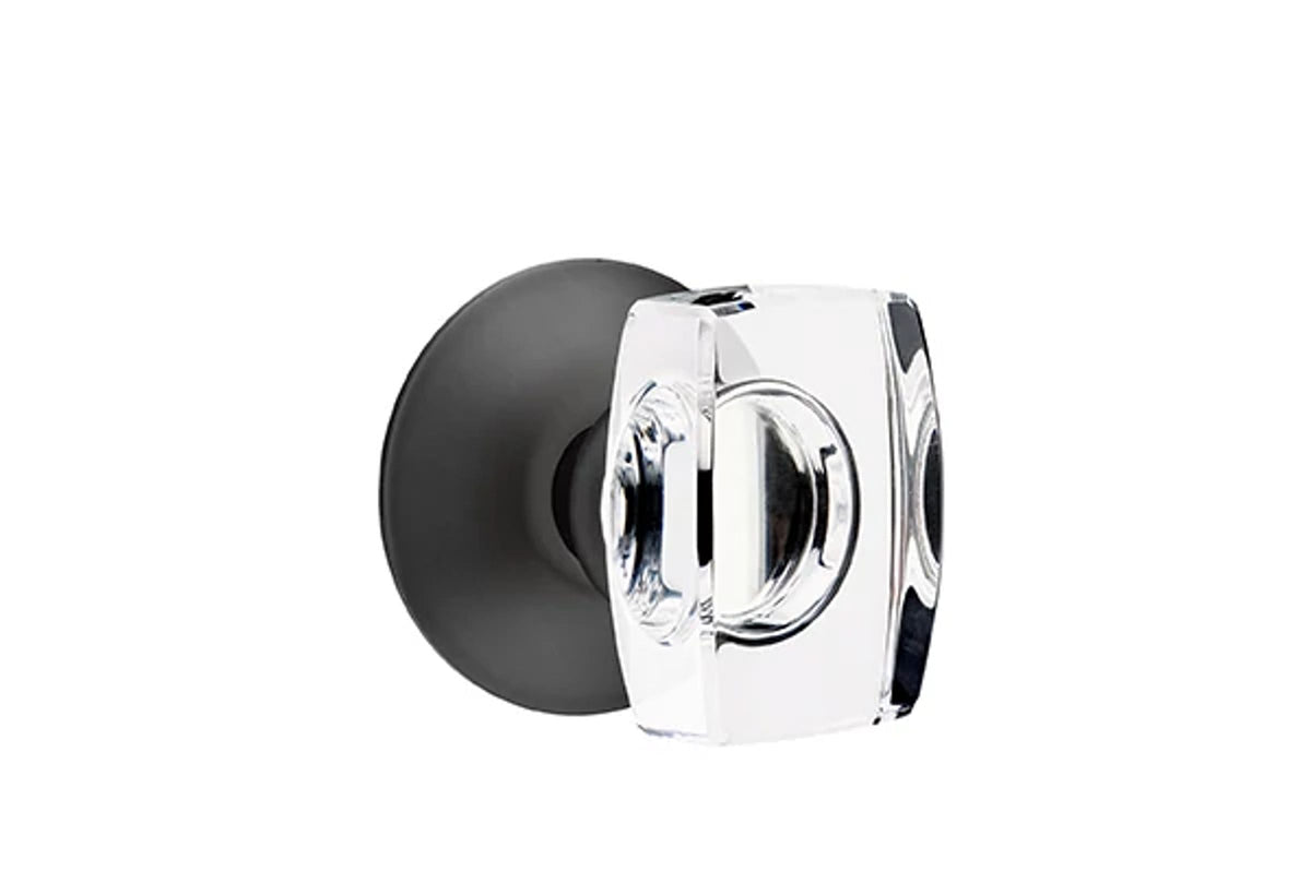 Emtek - Windsor Glass Knob Dummy Pair with Modern Rectangular Rose for 1-1/4" to 2" Door Main image