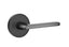 Emtek 5109HLOUS19RH Helios Lever Right Hand 2-3/8" Backset Passage with Disk Rose for 1-1/4" to 2" Door Flat Black Finish