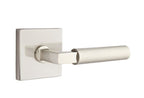 Emtek - Hercules Lever 2-3/8" Backset Passage with Square Rose for 1-1/4" to 2" Door - Satin Nickel (Left Hand)
