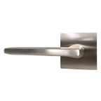 Emtek - Helios Lever 2-3/8" Backset with Radius Latch Strike Passage with Square Rose for 1-1/4" to 2" Door - Satin Nickel (Left Hand)