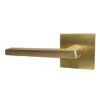 Emtek - Helios Lever 2-3/8" Backset Passage with Square Rose for 1-1/4" to 2" Door - Satin Brass (Left Hand)