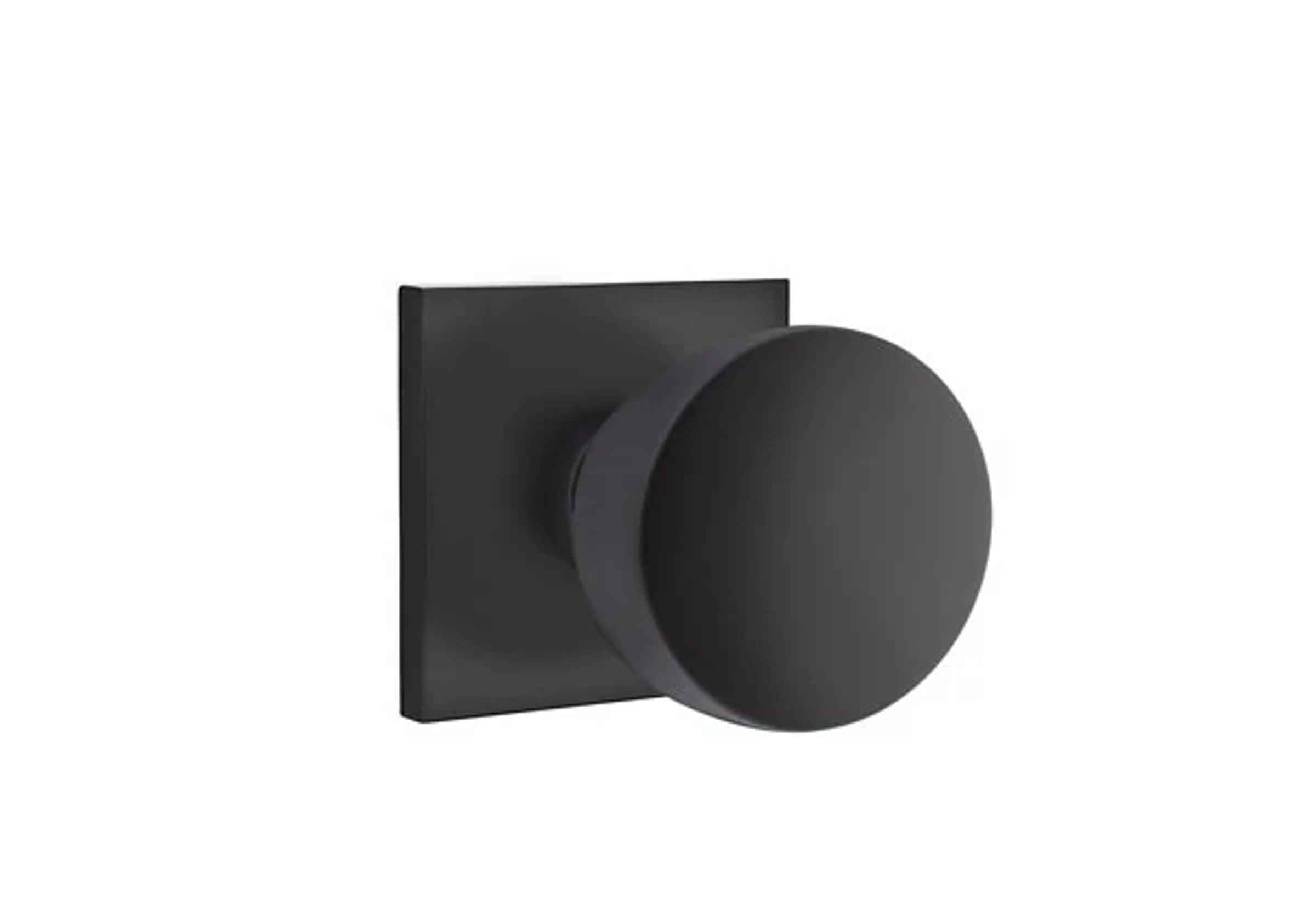 Emtek 4716LAUUS19 Laurent Knob Single Cylinder Transitional Heritage Sectional Handleset Flat Black Finish Main image
