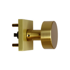 Emtek - Round Knob 2-3/8" Backset Passage with Square Rose for 1-1/4" to 2" Door - Satin Brass