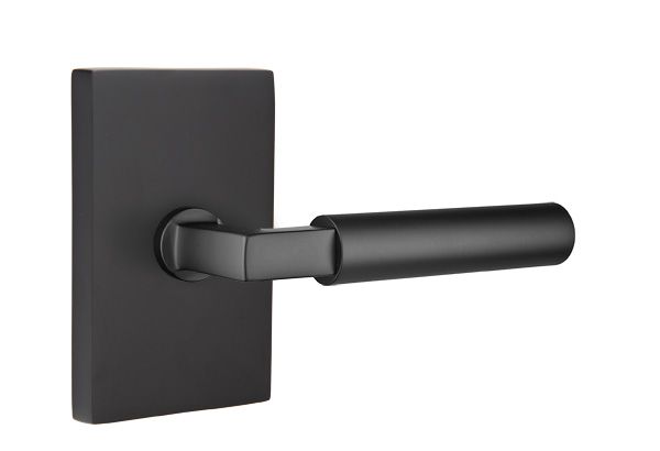 Emtek - Hercules Lever 2-3/8" Backset Passage with Modern Rectangular Rose for 1-1/4" to 2" Door Secondary image