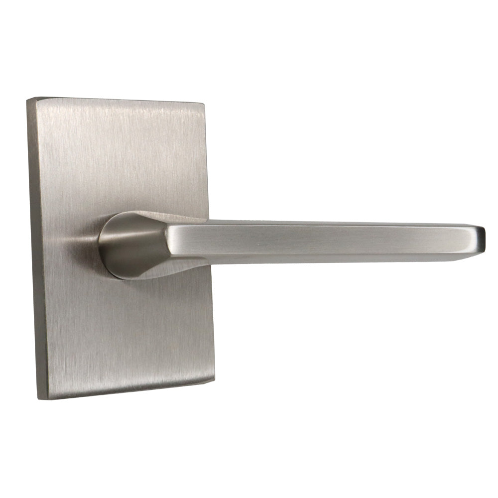 Emtek - Helios Lever 2-3/8" Backset with Radius Latch Strike Passage with Modern Rectangular Rose for 1-1/4" to 2" Door Secondary image