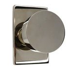 Emtek - Round Knob 2-3/8" Backset Passage with Modern Rectangular Rose for 1-1/4" to 2" Door - Polished Nickel Lifetime