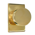 Emtek - Round Knob 2-3/8" Backset Passage with Modern Rectangular Rose for 1-1/4" to 2" Door - Unlacquered Brass