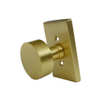 Emtek - Round Knob 2-3/8" Backset Passage with Modern Rectangular Rose for 1-1/4" to 2" Door - Satin Brass