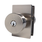 Emtek - Round Knob 2-3/8" and 2-3/4" Backset with Radius Latch Strike Keyed Entry with Modern Rectangular Rose for 1-3/8" to 2-1/16" Door - Satin Nickel