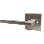 Emtek - Helios Lever 2-3/8" Backset with Radius Latch Strike Privacy with Square Rose for 1-1/4" to 2" Door - Satin Nickel (Left Hand)