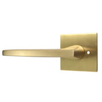 Emtek - Helios Lever 2-3/8" Backset with Radius Latch Strike Privacy with Square Rose for 1-1/4" to 2" Door - Satin Brass (Left Hand)