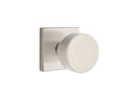 Emtek - Round Knob 2-3/8" Backset Privacy with Square Rose for 1-1/4" to 2" Door - Satin Nickel
