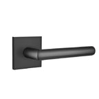 Emtek - Stuttgart Lever 2-3/8" Backset Privacy with Square Rose for 1-1/4" to 2" Door - Flat Black (Left Hand)