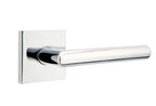 Emtek - Stuttgart Lever 2-3/8" Backset Privacy with Square Rose for 1-1/4" to 2" Door - Polished Chrome (Right Hand)