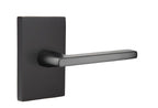Emtek 5212HLOUS Helios Lever  2-3/8" Backset Privacy with Modern Rectangular Rose for 1-1/4" to 2" Door