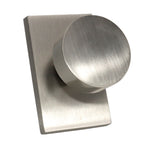 Emtek - Round Knob 2-3/8" Backset with Radius Latch Strike Privacy with Modern Rectangular Rose for 1-1/4" to 2" Door - Satin Nickel