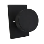 Emtek - Round Knob 2-3/8" Backset with Radius Latch Strike Privacy with Modern Rectangular Rose for 1-1/4" to 2" Door - Flat Black