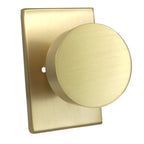 Emtek - Round Knob 2-3/8" Backset with Radius Latch Strike Privacy with Modern Rectangular Rose for 1-1/4" to 2" Door - Satin Brass