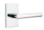 Emtek - Stuttgart Lever 2-3/8" Backset Privacy with Modern Rectangular Rose for 1-1/4" to 2" Door - Polished Chrome (Right Hand)