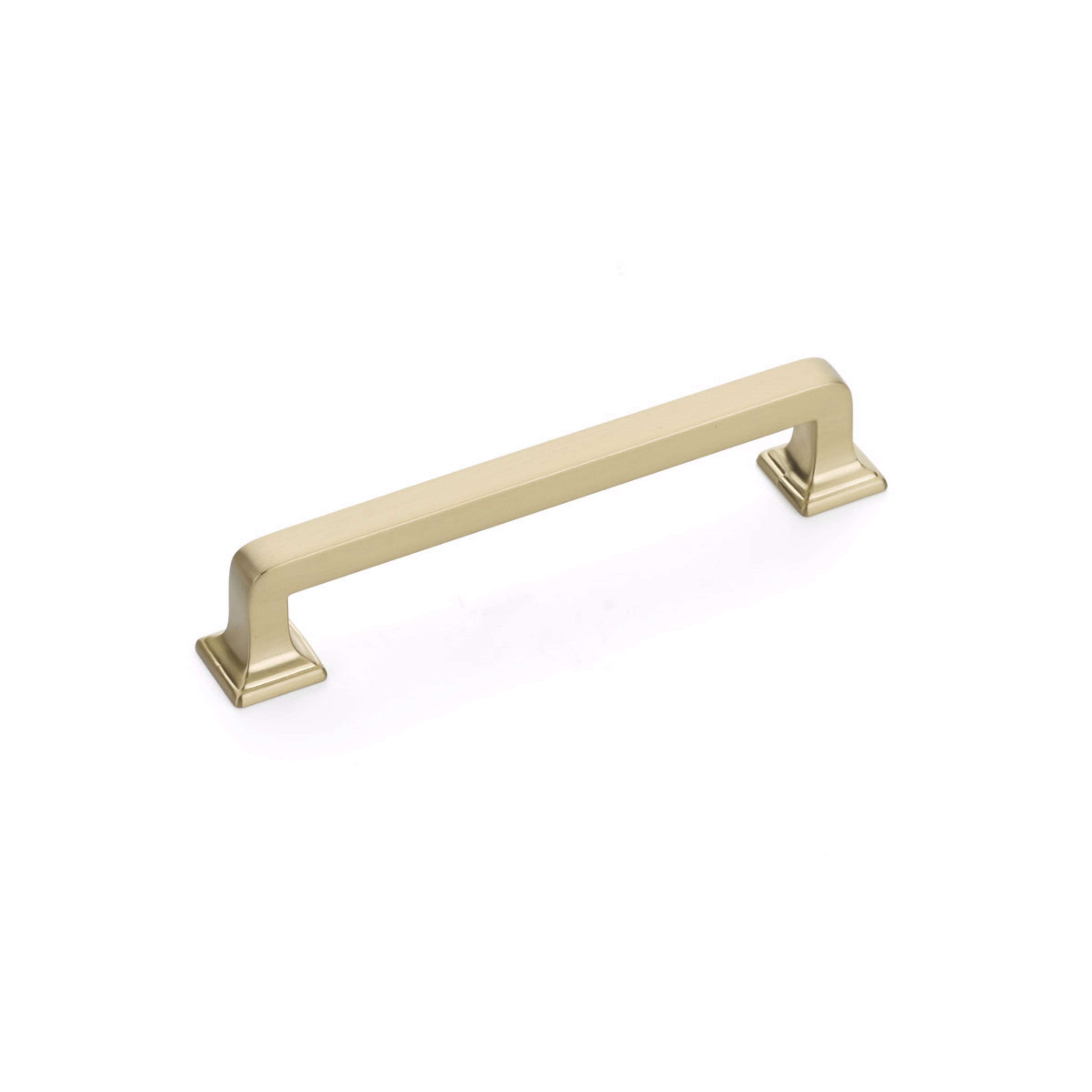 Schaub 523-SSB 5" Center to Center Menlo Park Cabinet Pull Signature Satin Brass Finish