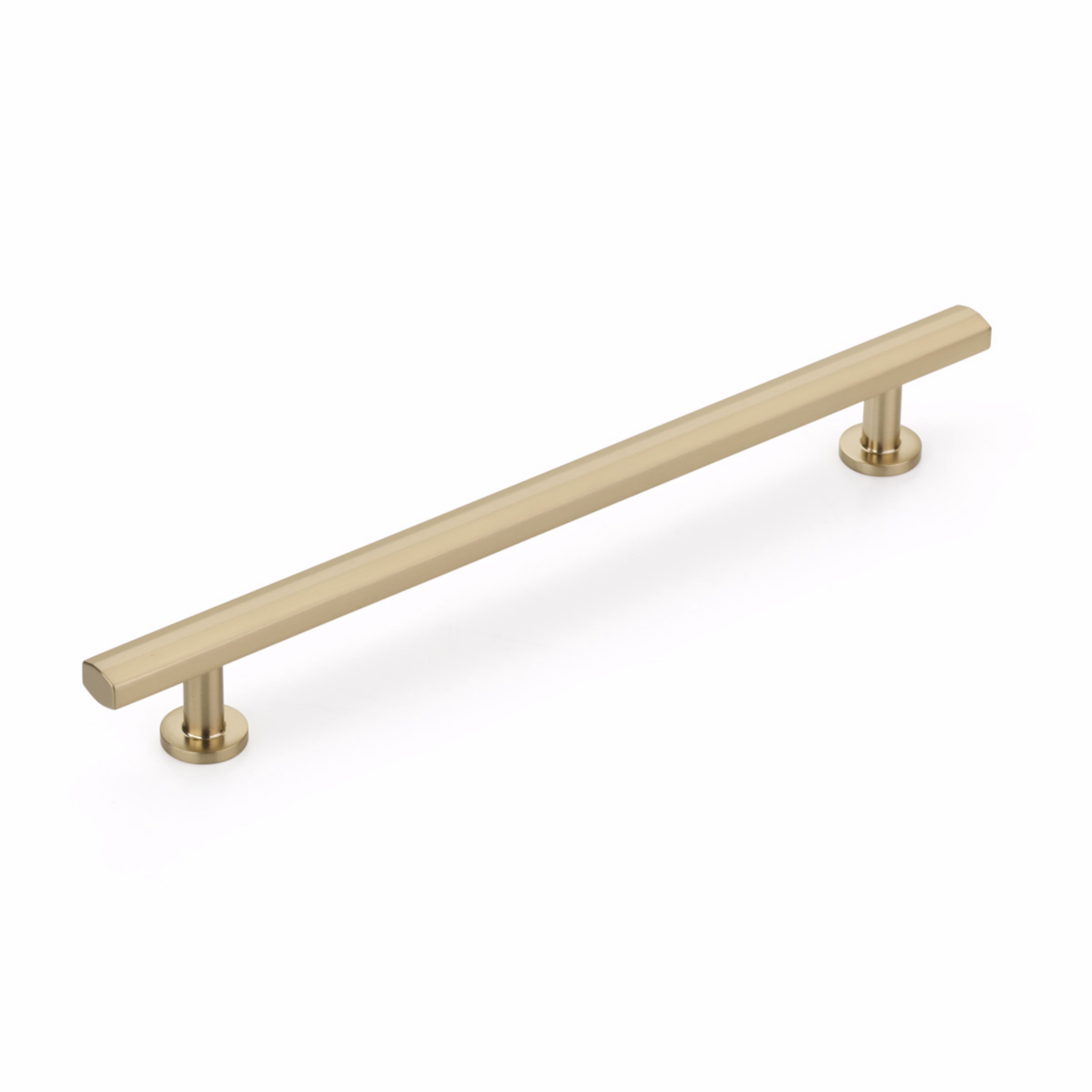 Schaub 555-SSB 8" Center to Center Heathrow Cabinet Pull Signature Satin Brass Finish Main image