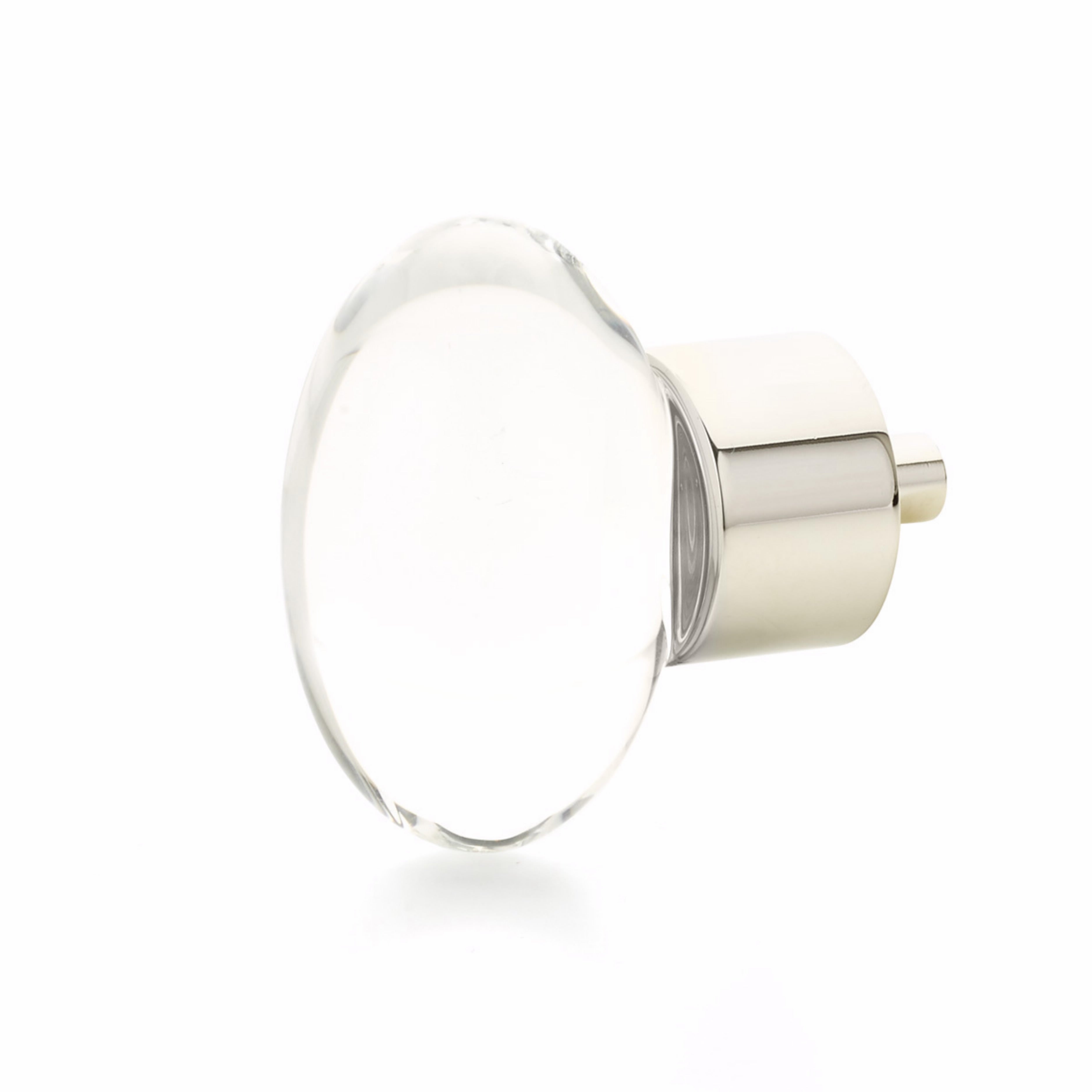 Schaub 60-PN City Lights Oval Glass Knob Polished Nickel Finish Main image