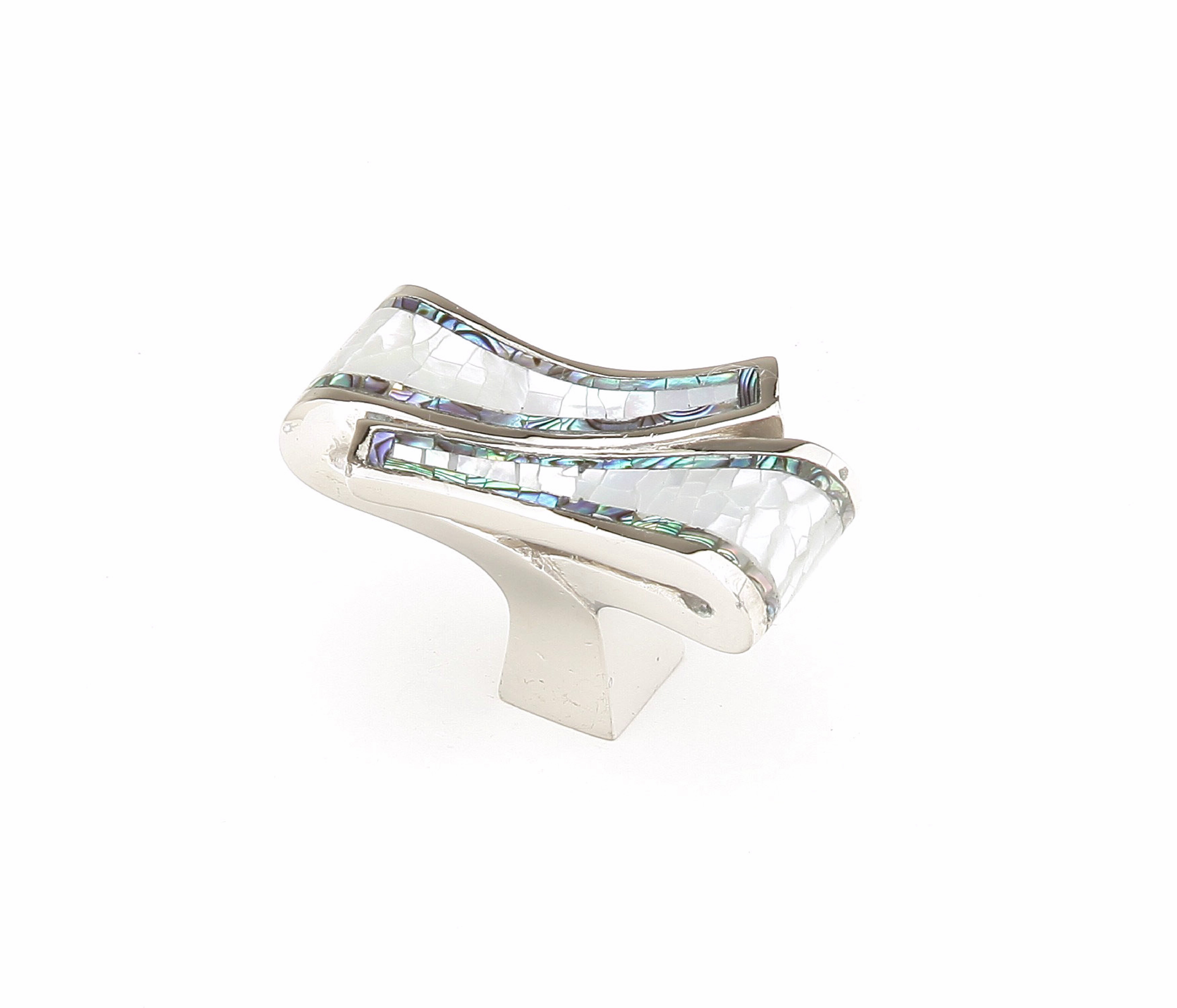 Schaub 661-PN 1-7/8" x 1" Avalon Bay Mother of Pearl Cabinet Knob Polished Nickel Finish Main image