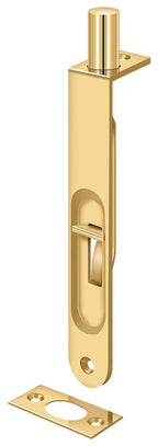 Deltana - 6" Flush Bolt; Heavy Duty Round - Lifetime Brass