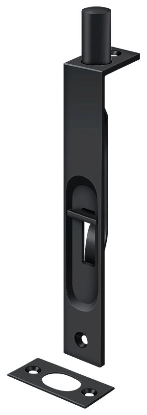 Deltana - 6" Flush Bolt; Heavy Duty; Square - Black