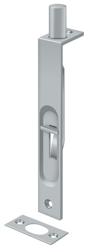 Deltana - 6" Flush Bolt; Heavy Duty; Square - Satin Chrome