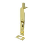 Deltana - 6" Flush Bolt; Heavy Duty; Square - Unlacquered Bright Brass