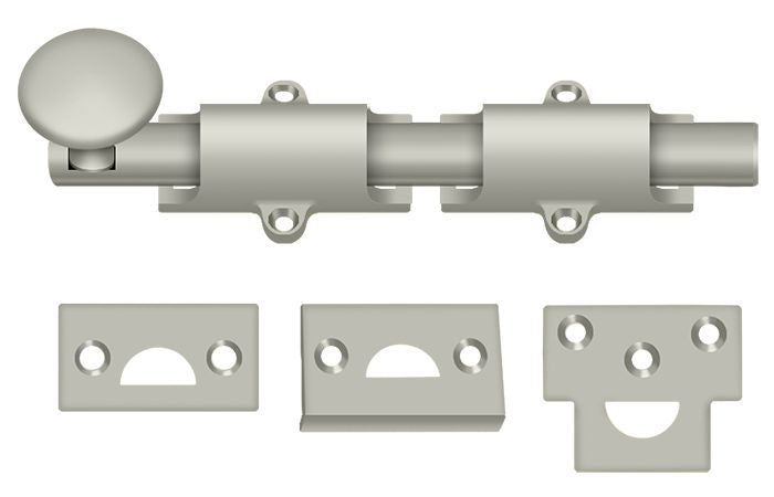 Deltana - 6" Surface Bolt; Heavy Duty - Satin Nickel