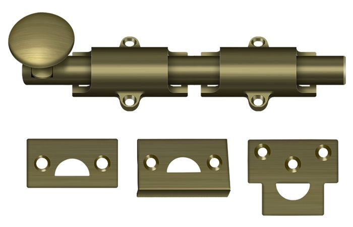 Deltana - 6" Surface Bolt; Heavy Duty - Antique Brass