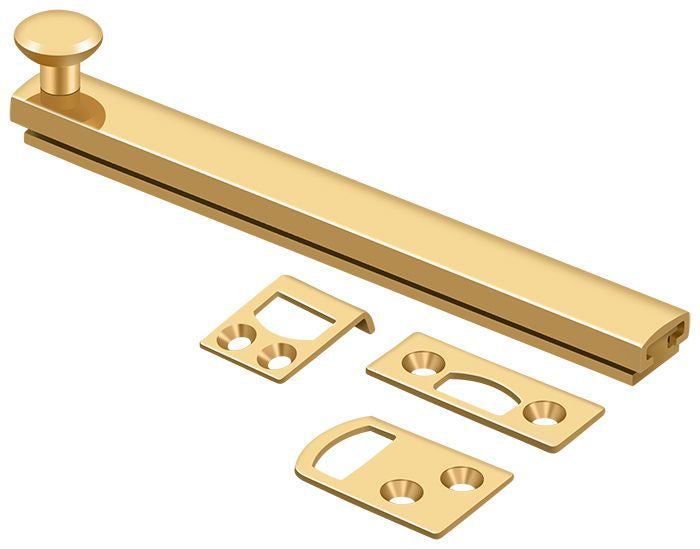 Deltana - 6" Surface Bolt; Concealed Screw; Heavy Duty - Lifetime Brass