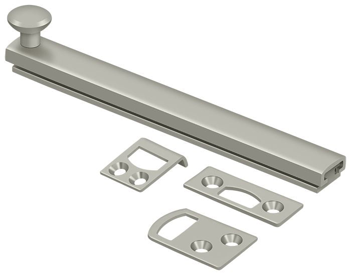 Deltana - 6" Surface Bolt; Concealed Screw; Heavy Duty - Satin Nickel